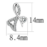 Alamode High polished (no plating) Stainless Steel Earrings with AAA Grade CZ in Clear - Alamode - Flyclothing LLC