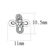 Alamode High polished (no plating) Stainless Steel Earrings with AAA Grade CZ in Clear - Alamode - Flyclothing LLC