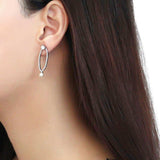 Alamode High polished (no plating) Stainless Steel Earrings with Synthetic Pearl in White - Alamode - Flyclothing LLC
