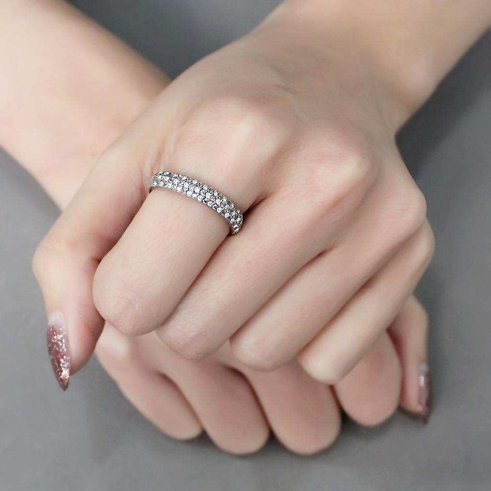 Alamode High polished (no plating) Stainless Steel Ring with AAA Grade CZ in Multi Color - Alamode - Flyclothing LLC