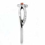 Alamode High polished (no plating) Stainless Steel Ring with AAA Grade CZ in Orange - Alamode - Flyclothing LLC