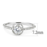 Alamode High polished (no plating) Stainless Steel Ring with AAA Grade CZ in Clear - Alamode - Flyclothing LLC