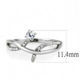 Alamode High polished (no plating) Stainless Steel Ring with AAA Grade CZ in Clear - Alamode - Flyclothing LLC