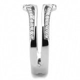 Alamode High polished (no plating) Stainless Steel Ring with AAA Grade CZ in Clear - Alamode - Flyclothing LLC