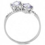 Alamode High polished (no plating) Stainless Steel Ring with AAA Grade CZ in Light Amethyst - Alamode - Flyclothing LLC