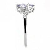 Alamode High polished (no plating) Stainless Steel Ring with AAA Grade CZ in Light Amethyst - Alamode - Flyclothing LLC
