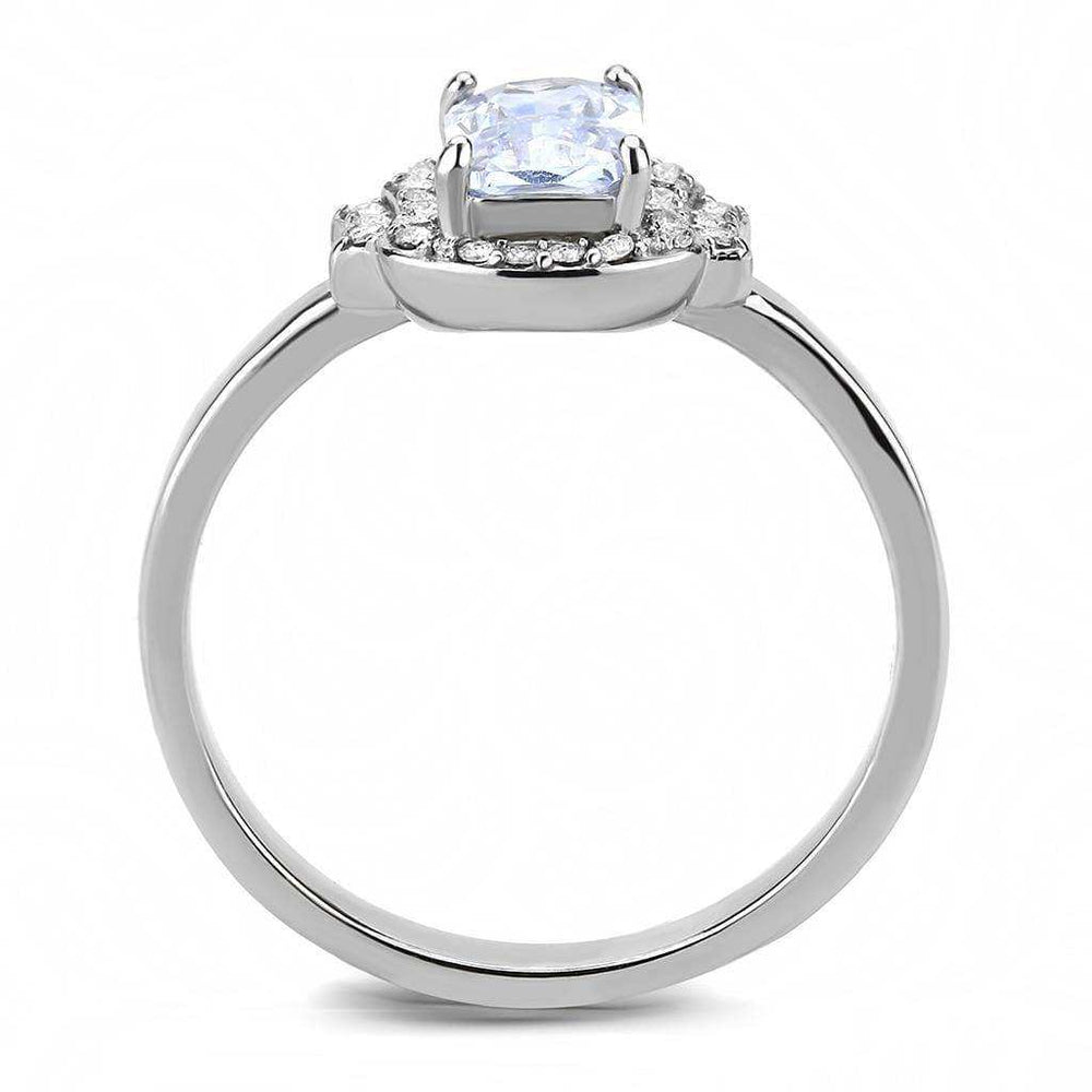 Alamode High polished (no plating) Stainless Steel Ring with AAA Grade CZ in Light Amethyst - Alamode - Flyclothing LLC