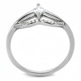 Alamode High polished (no plating) Stainless Steel Ring with AAA Grade CZ in Clear - Alamode - Flyclothing LLC