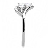 Alamode High polished (no plating) Stainless Steel Ring with AAA Grade CZ in Clear - Alamode - Flyclothing LLC