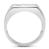 Alamode High polished (no plating) Stainless Steel Ring with AAA Grade CZ in Clear - Alamode - Flyclothing LLC
