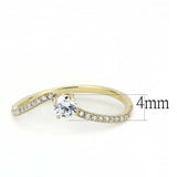 Alamode IP Gold(Ion Plating) Stainless Steel Ring with AAA Grade CZ in Clear - Alamode - Flyclothing LLC
