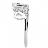 Alamode High polished (no plating) Stainless Steel Ring with AAA Grade CZ in Clear - Alamode - Flyclothing LLC