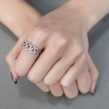 Alamode High polished (no plating) Stainless Steel Ring with AAA Grade CZ in Clear - Alamode - Flyclothing LLC