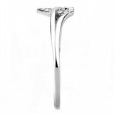 Alamode High polished (no plating) Stainless Steel Ring with AAA Grade CZ in Clear - Alamode - Flyclothing LLC