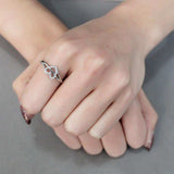 Alamode High polished (no plating) Stainless Steel Ring with AAA Grade CZ in Clear - Alamode - Flyclothing LLC