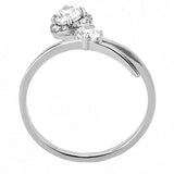 Alamode High polished (no plating) Stainless Steel Ring with AAA Grade CZ in Clear - Alamode - Flyclothing LLC