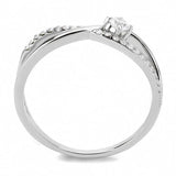Alamode High polished (no plating) Stainless Steel Ring with AAA Grade CZ in Clear - Alamode - Flyclothing LLC