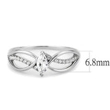 Alamode High polished (no plating) Stainless Steel Ring with AAA Grade CZ in Clear - Alamode - Flyclothing LLC