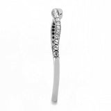 Alamode High polished (no plating) Stainless Steel Ring with AAA Grade CZ in Clear - Alamode - Flyclothing LLC