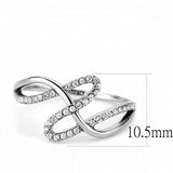 Alamode High polished (no plating) Stainless Steel Ring with AAA Grade CZ in Clear - Alamode - Flyclothing LLC