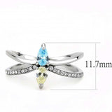 Alamode High polished (no plating) Stainless Steel Ring with AAA Grade CZ in Multi Color - Alamode - Flyclothing LLC