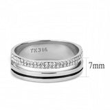 Alamode High polished (no plating) Stainless Steel Ring with AAA Grade CZ in Clear - Alamode - Flyclothing LLC