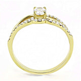 Alamode IP Gold(Ion Plating) Stainless Steel Ring with AAA Grade CZ in Clear - Alamode - Flyclothing LLC