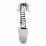 Alamode High polished (no plating) Stainless Steel Ring with AAA Grade CZ in Black Diamond - Alamode - Flyclothing LLC