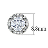 Alamode High polished (no plating) Stainless Steel Earrings with AAA Grade CZ in Clear - Alamode - Flyclothing LLC