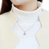 Alamode High polished (no plating) Stainless Steel Chain Pendant with AAA Grade CZ in Clear - Alamode - Flyclothing LLC