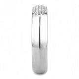 Alamode No Plating Stainless Steel Ring with AAA Grade CZ in Clear - Alamode - Flyclothing LLC