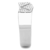 Alamode No Plating Stainless Steel Ring with AAA Grade CZ in Clear - Alamode - Flyclothing LLC