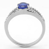 Alamode No Plating Stainless Steel Ring with Synthetic Spinel in London Blue - Alamode - Flyclothing LLC