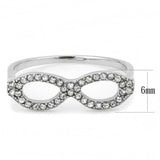 Alamode No Plating Stainless Steel Ring with AAA Grade CZ in Clear - Alamode - Flyclothing LLC