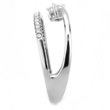 Alamode No Plating Stainless Steel Ring with AAA Grade CZ in Clear - Alamode - Flyclothing LLC