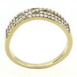 Alamode IP Gold(Ion Plating) Stainless Steel Ring with AAA Grade CZ in Clear - Alamode - Flyclothing LLC
