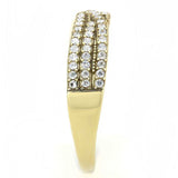 Alamode IP Gold(Ion Plating) Stainless Steel Ring with AAA Grade CZ in Clear - Alamode - Flyclothing LLC