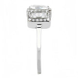 Alamode No Plating Stainless Steel Ring with AAA Grade CZ in Clear - Alamode - Flyclothing LLC
