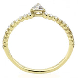 Alamode IP Gold(Ion Plating) Stainless Steel Ring with AAA Grade CZ in Clear - Alamode - Flyclothing LLC