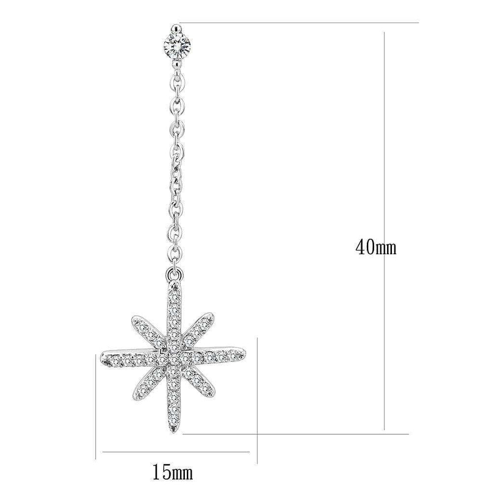 Alamode No Plating Stainless Steel Earrings with AAA Grade CZ in Clear - Alamode - Flyclothing LLC