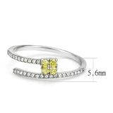 Alamode No Plating Stainless Steel Ring with AAA Grade CZ in Topaz - Alamode - Flyclothing LLC