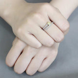 Alamode No Plating Stainless Steel Ring with AAA Grade CZ in Topaz - Alamode - Flyclothing LLC