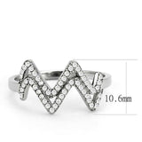 Alamode No Plating Stainless Steel Ring with AAA Grade CZ in Clear - Alamode - Flyclothing LLC