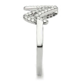 Alamode No Plating Stainless Steel Ring with AAA Grade CZ in Clear - Alamode - Flyclothing LLC