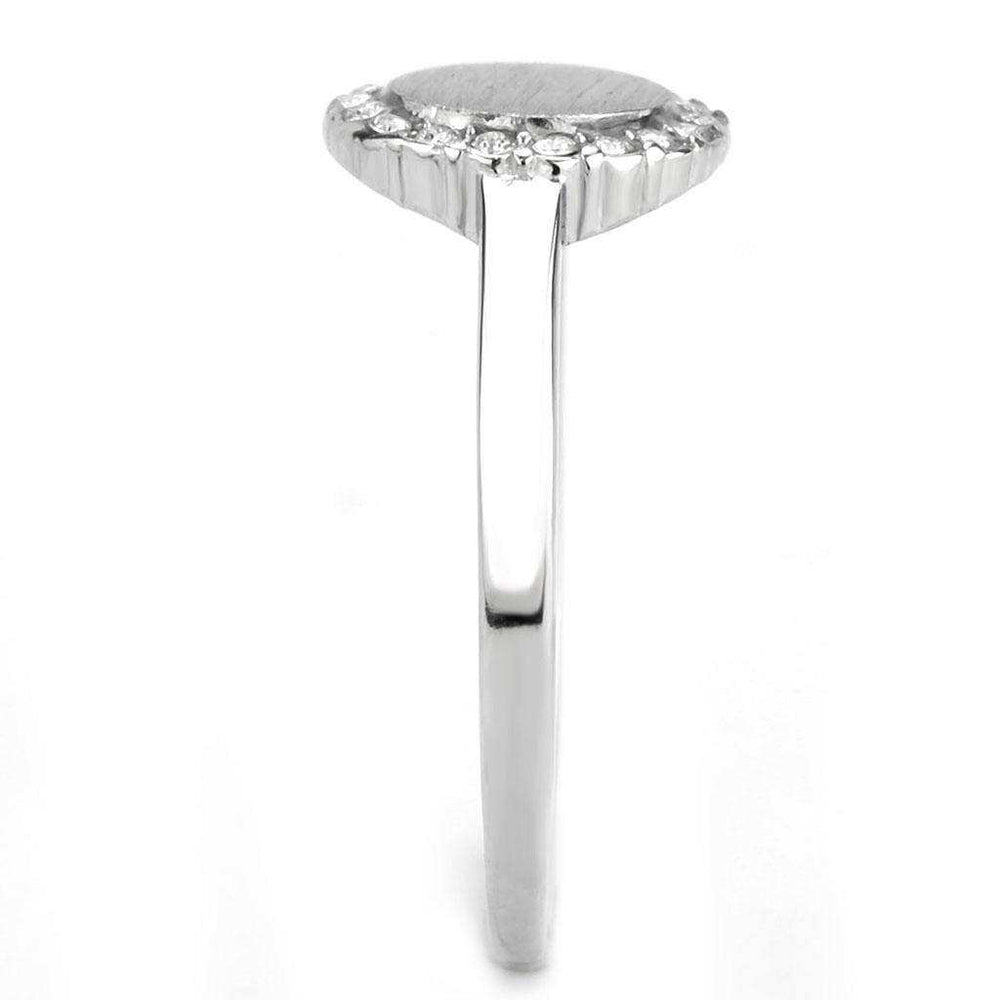 Alamode No Plating Stainless Steel Ring with AAA Grade CZ in Clear - Alamode - Flyclothing LLC