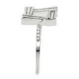 Alamode No Plating Stainless Steel Ring with AAA Grade CZ in Clear - Alamode - Flyclothing LLC