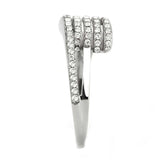 Alamode No Plating Stainless Steel Ring with AAA Grade CZ in Clear - Alamode - Flyclothing LLC