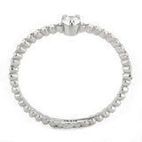 Alamode No Plating Stainless Steel Ring with AAA Grade CZ in Clear - Alamode - Flyclothing LLC