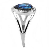 Alamode High polished (no plating) Stainless Steel Ring with Top Grade Crystal in Montana - Alamode - Flyclothing LLC