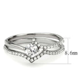 Alamode High polished (no plating) Stainless Steel Ring with AAA Grade CZ in Clear - Alamode - Flyclothing LLC